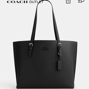 Coach Mollie Black Leather Tote Bag